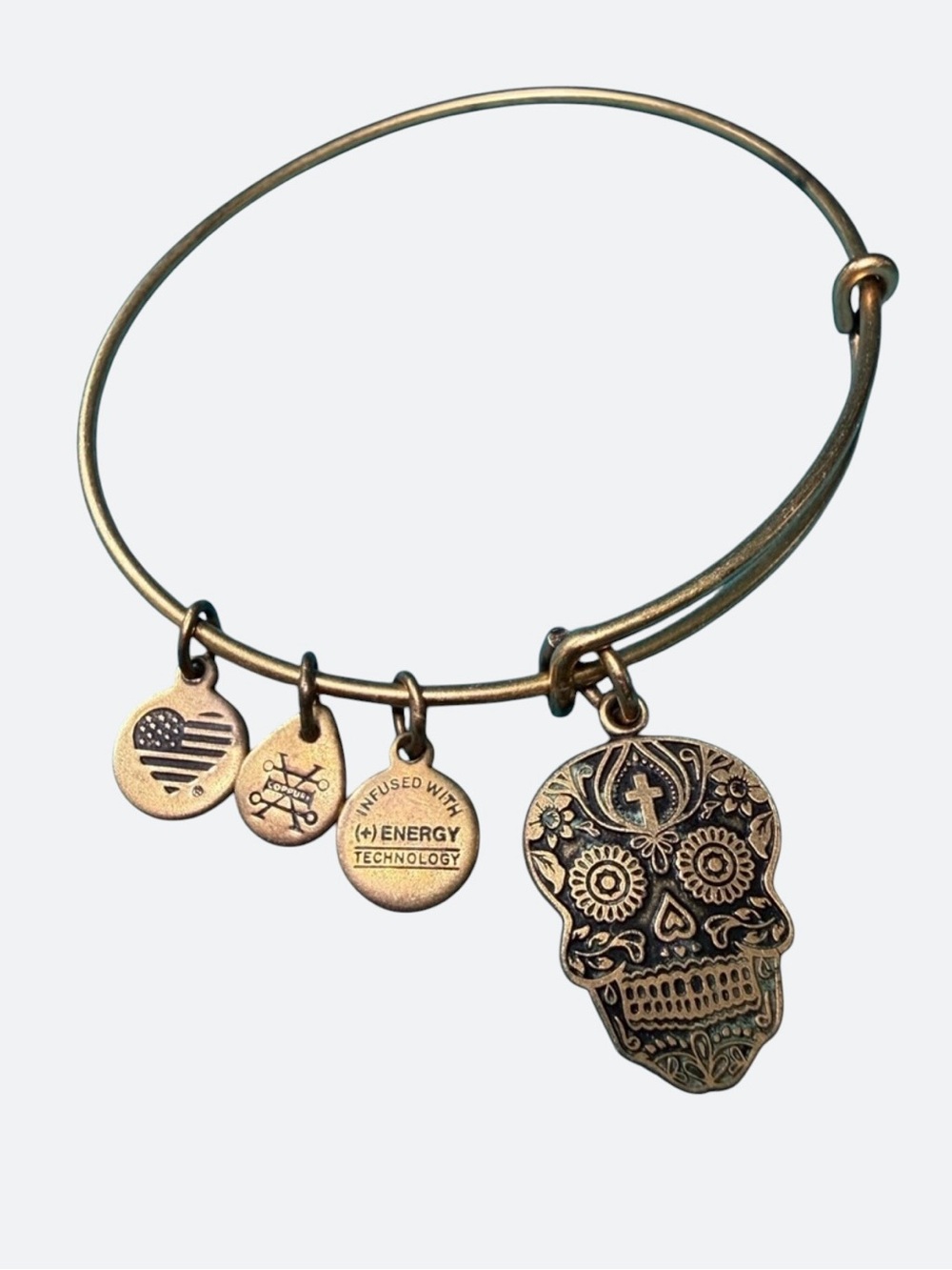 Alex and Ani Silver Calavera (Sugar Skull) bracelet